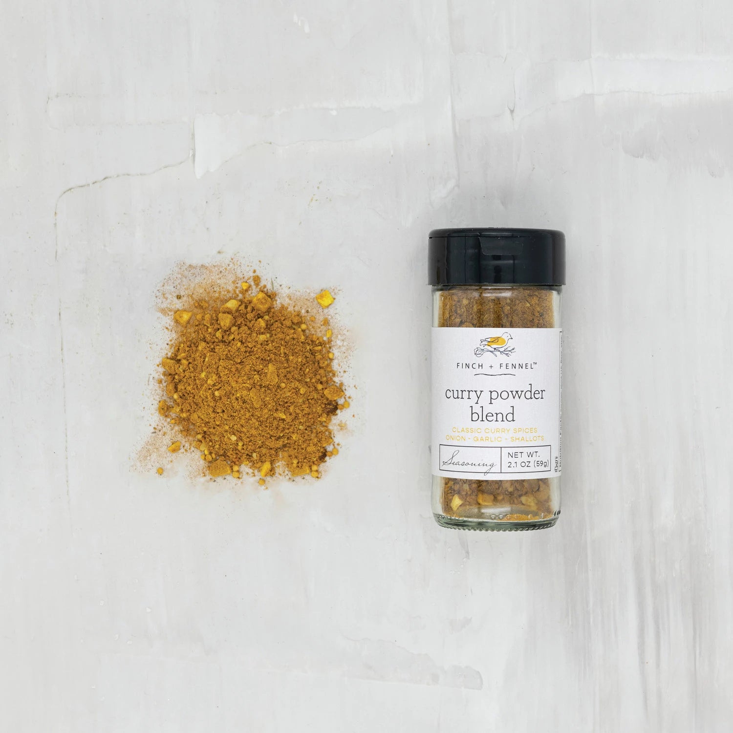 Product shoot of curry powder blend