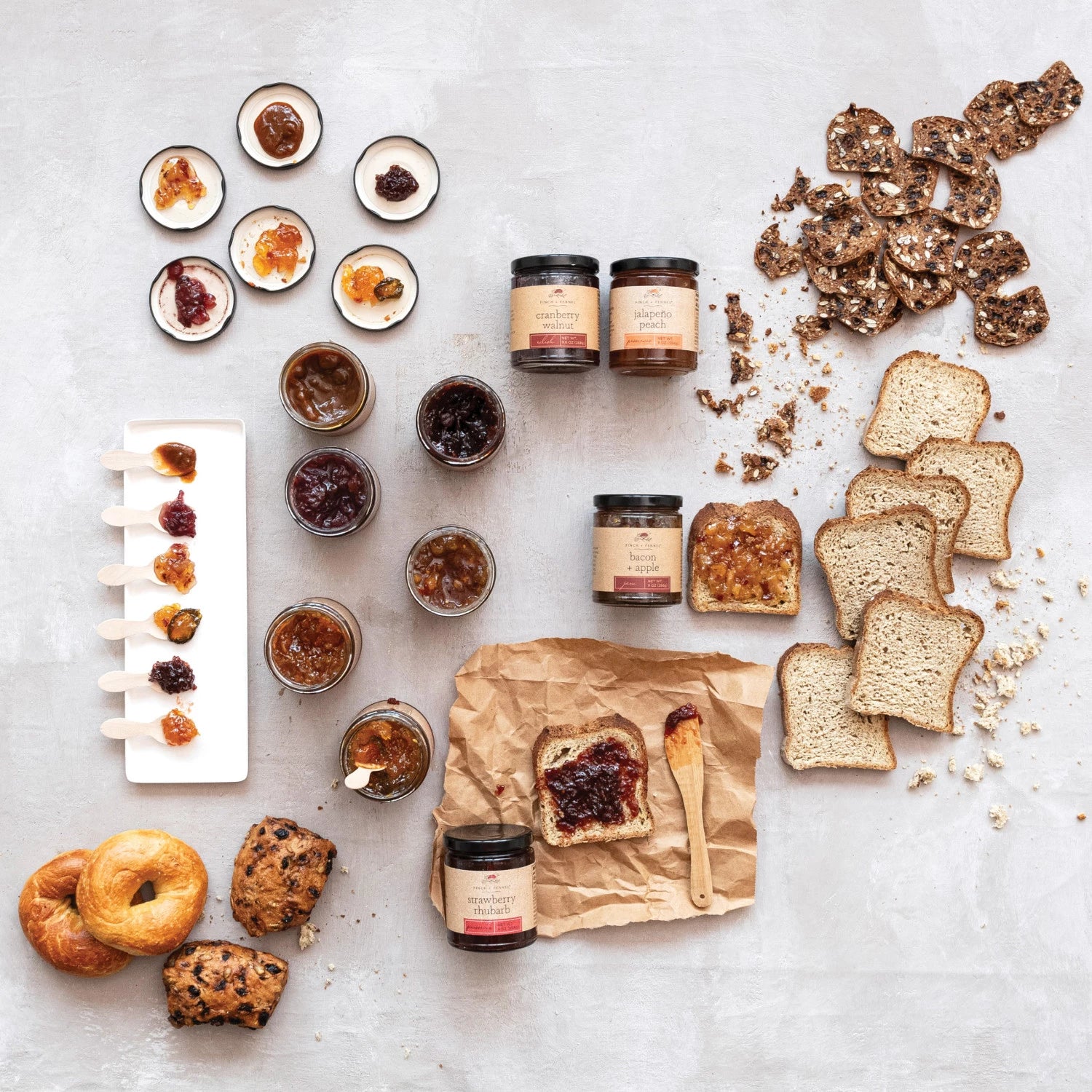 Product shoot of jalapeno peach preserve.