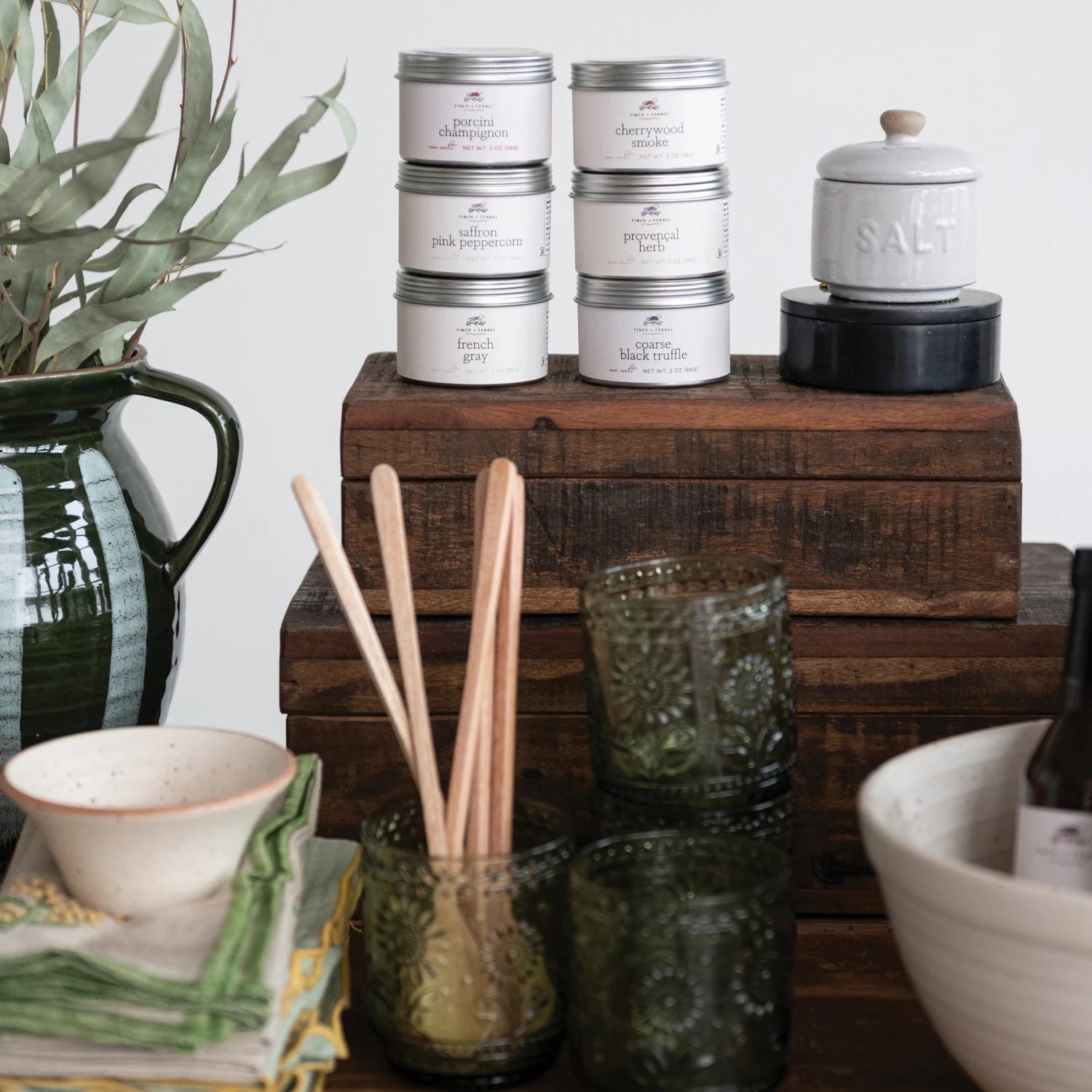 Product shoot of French gray salt.
