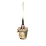 Glass Ice Bucket with Champagne Ornament