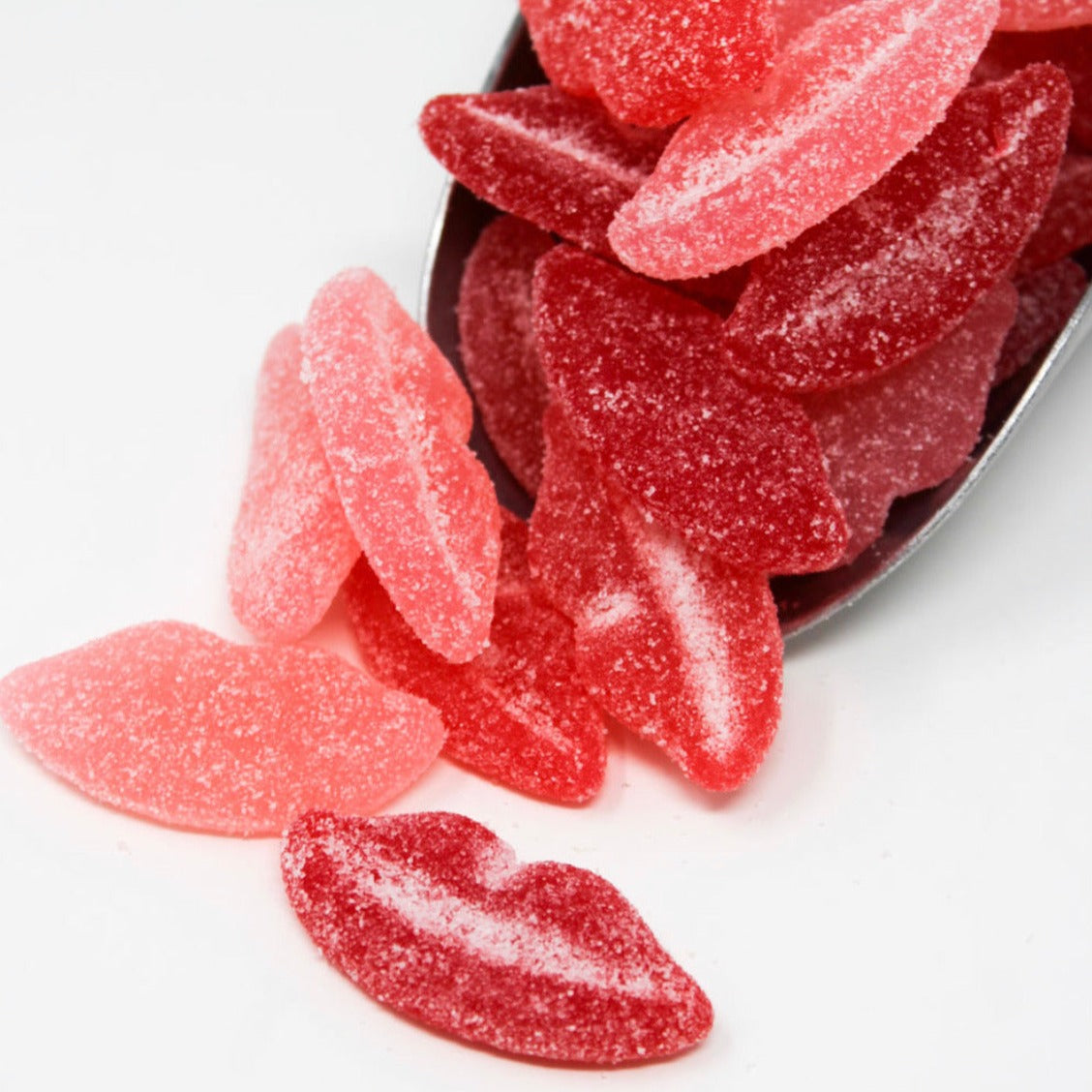 Sour candy lips with three different lips.