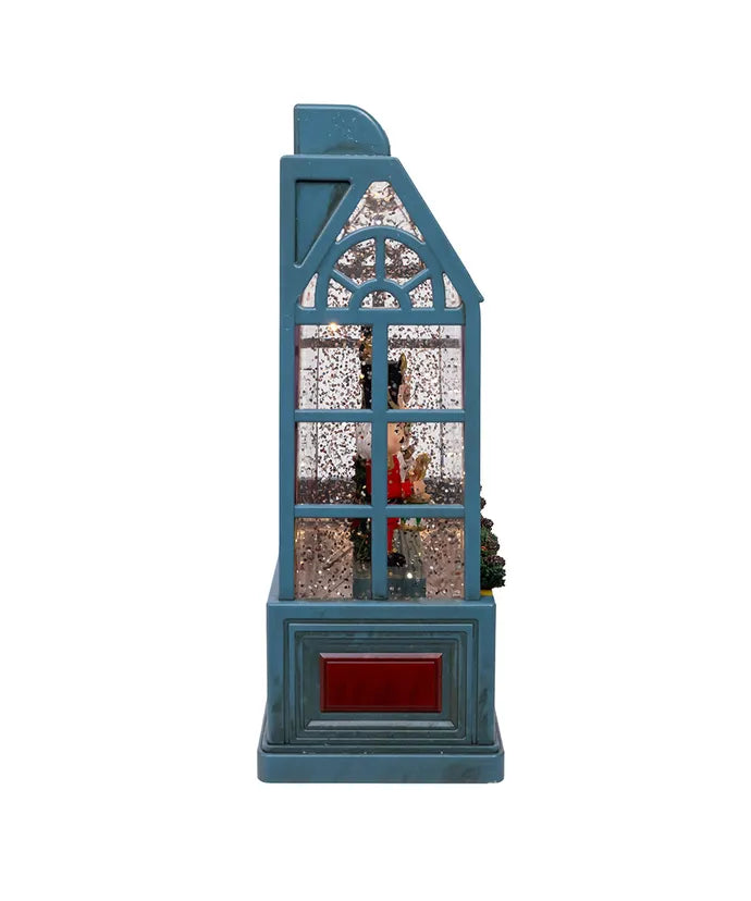 Lighted Christmas Shop With Spinning Glitter Water
