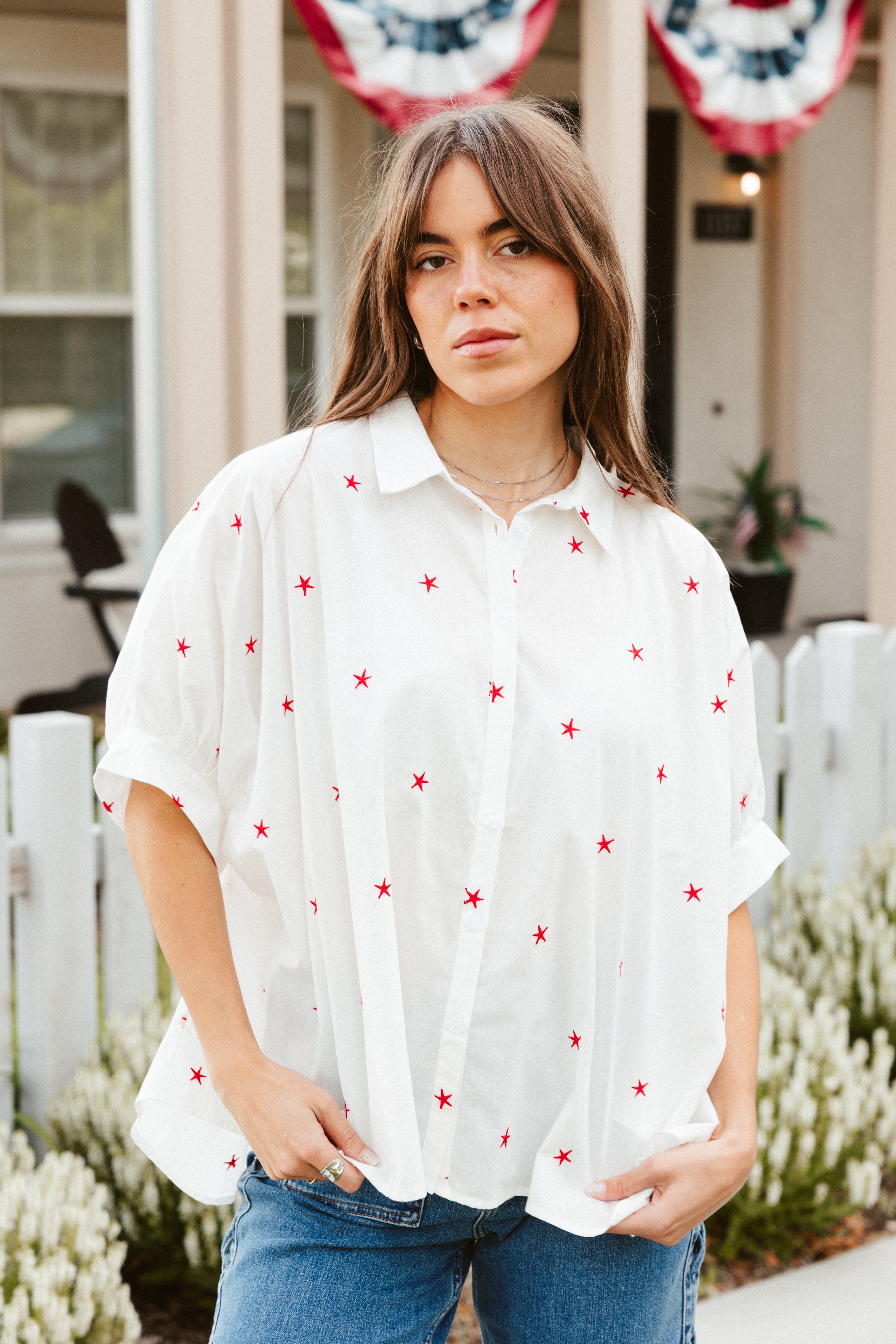 Star Spangled Button Down