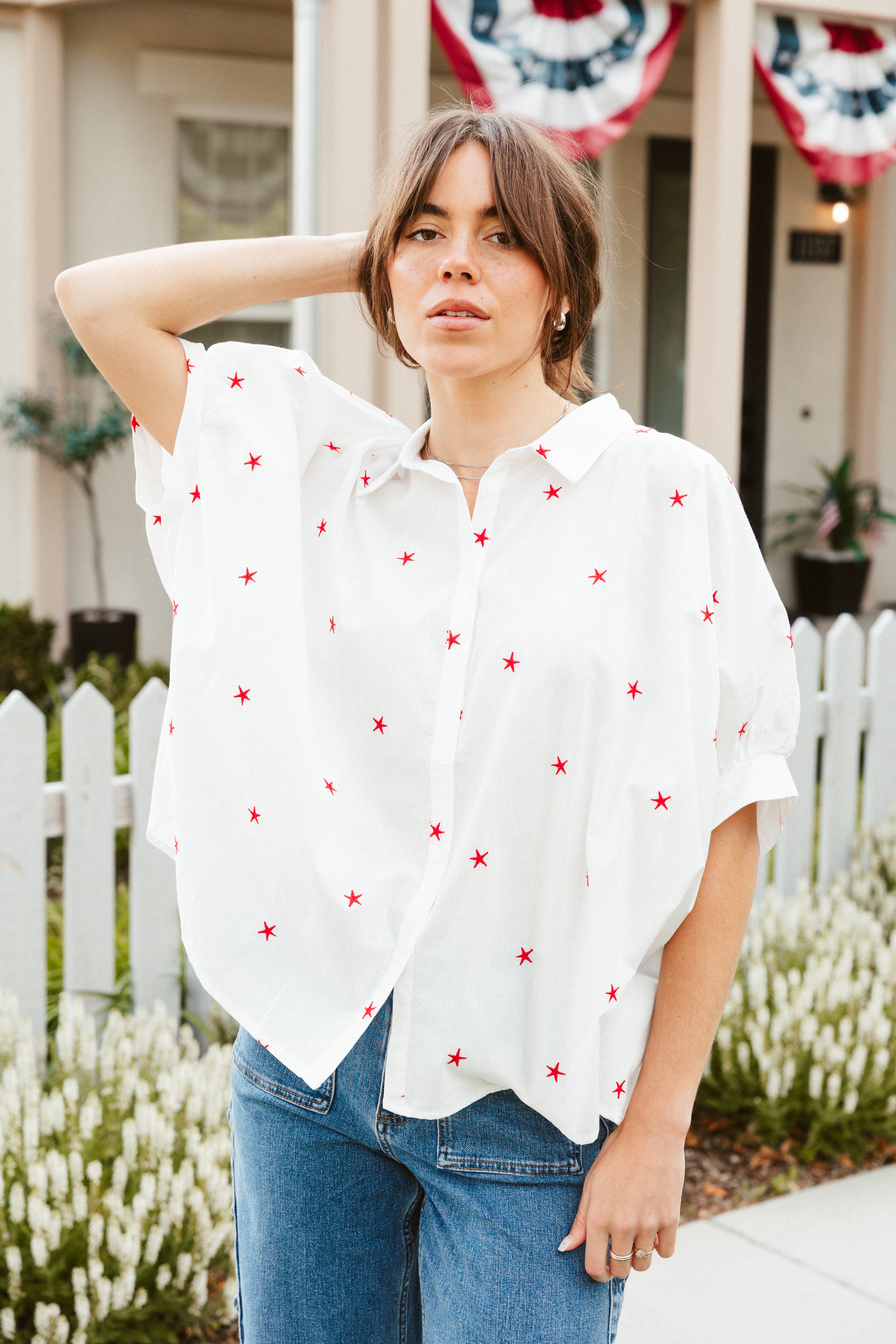 Star Spangled Button Down