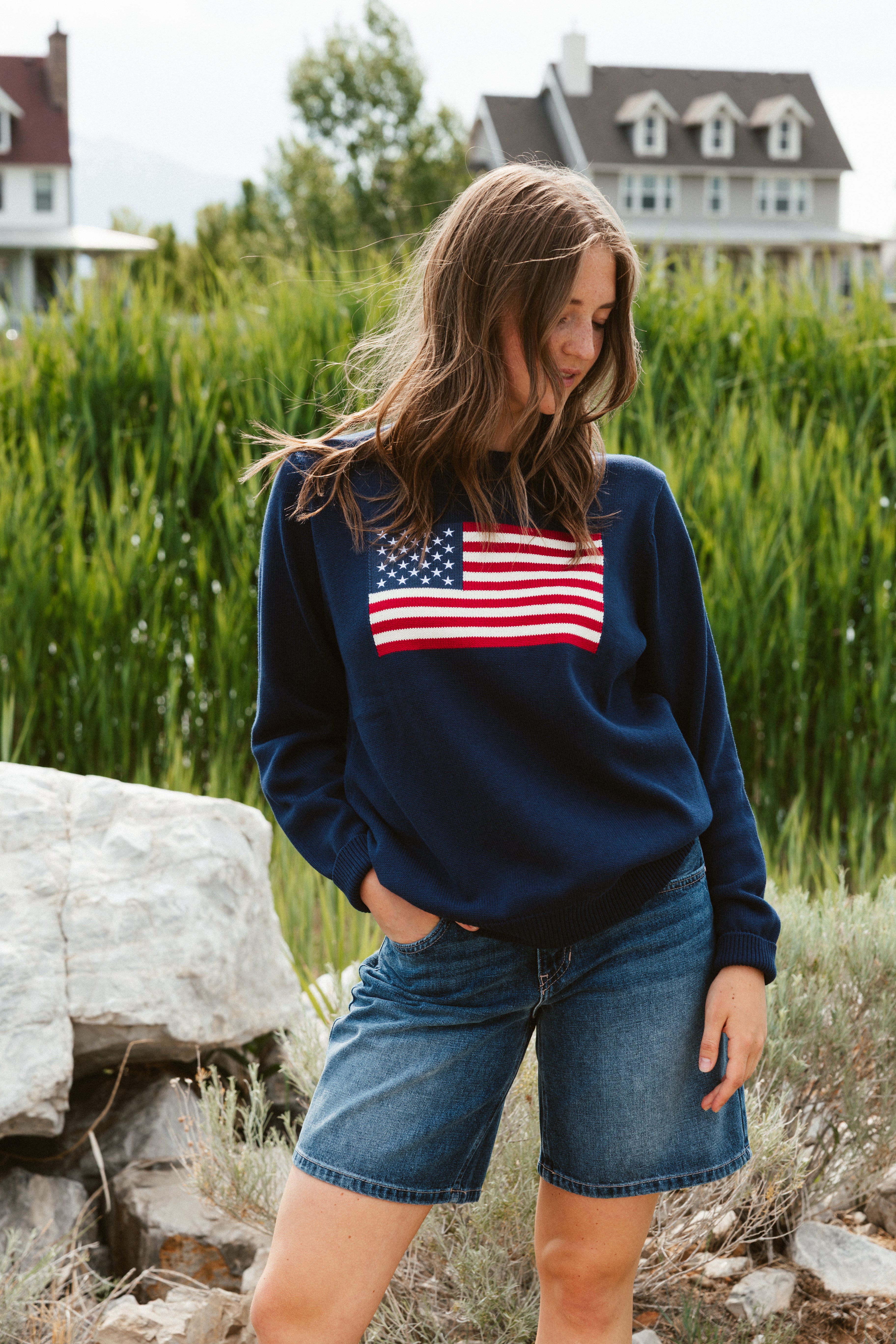 American Flag Crewneck