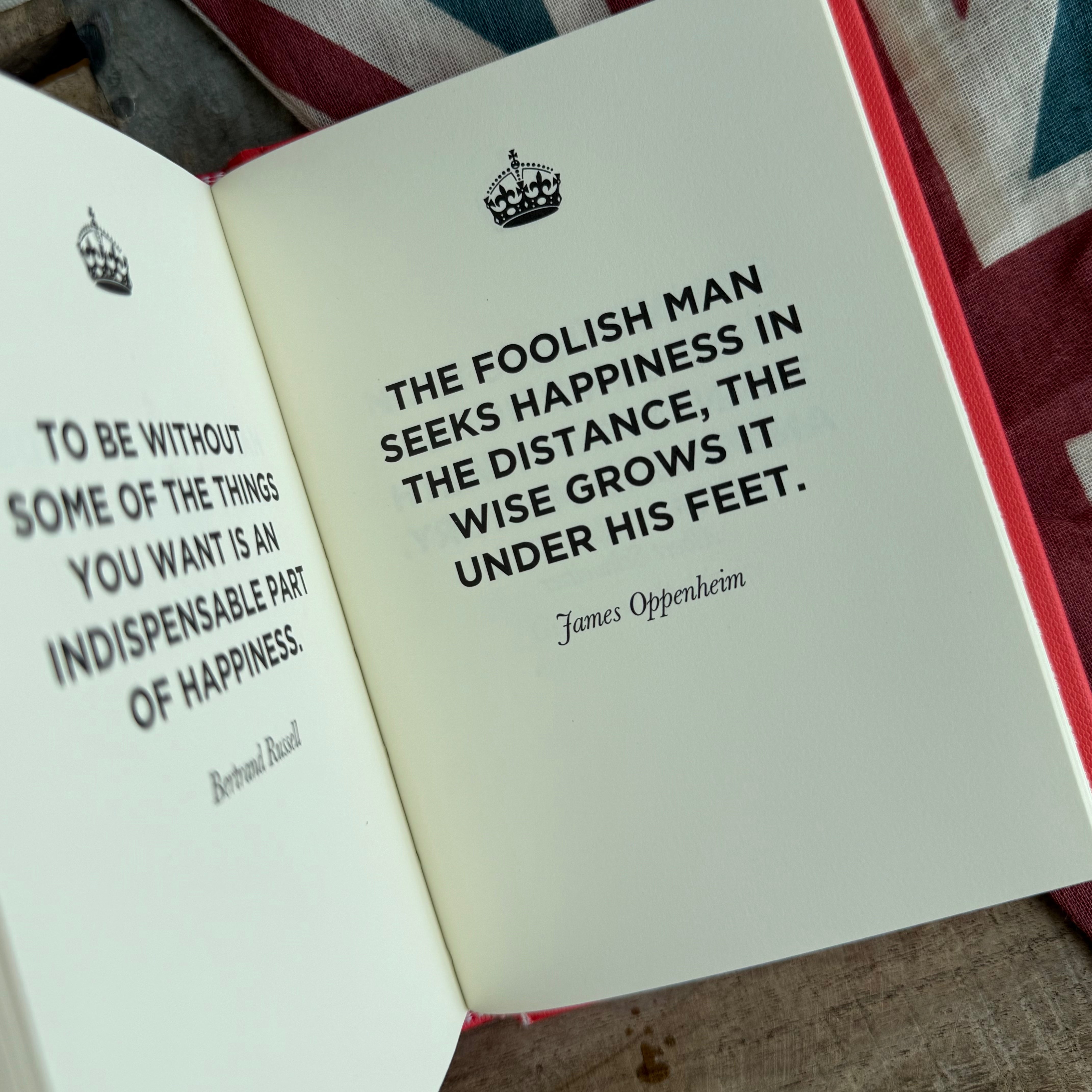 Product shoot of keep calm and carry on mini pocket book.