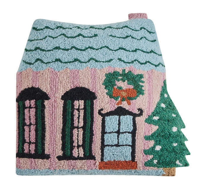 Holly Striped Shaped House Hook Pillow