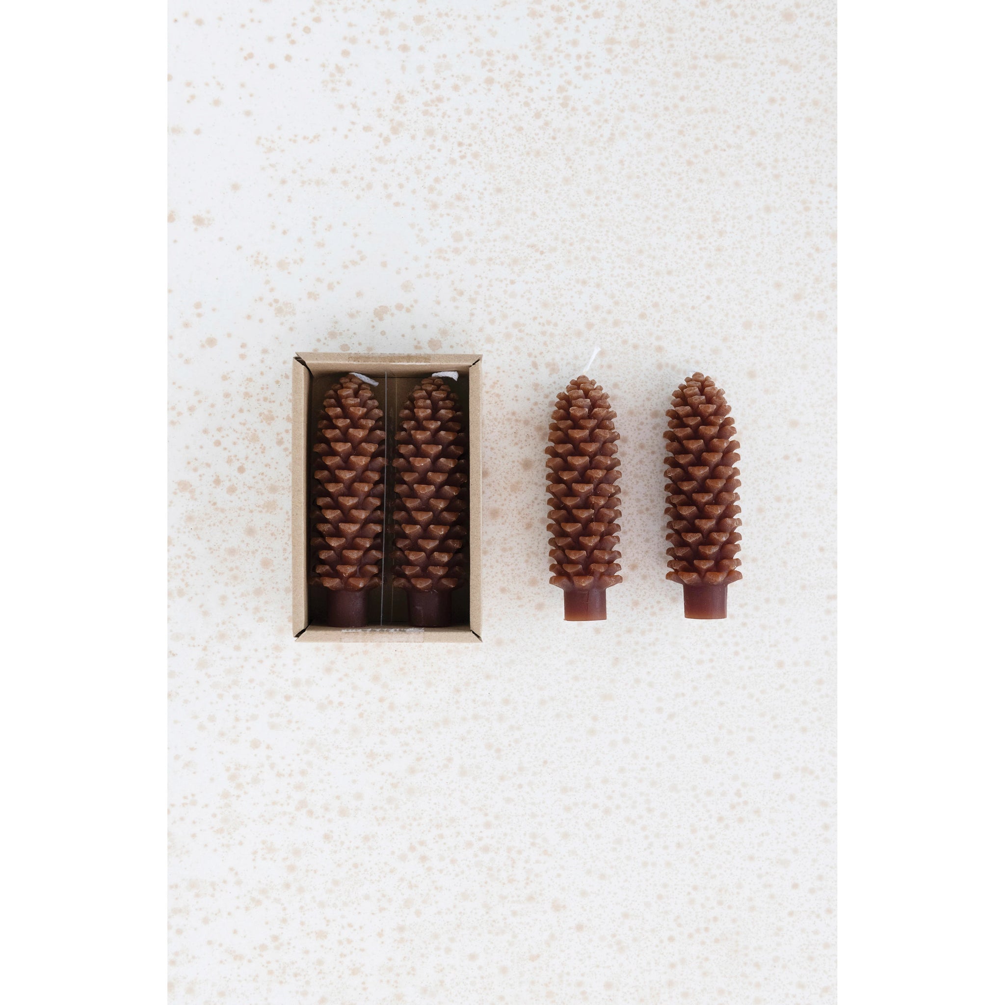 Unscented Pinecone Shaped Taper Candles