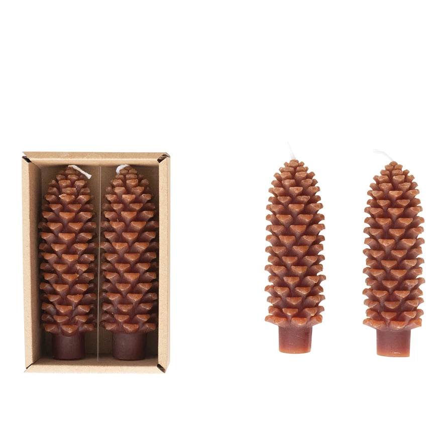 Unscented Pinecone Shaped Taper Candles