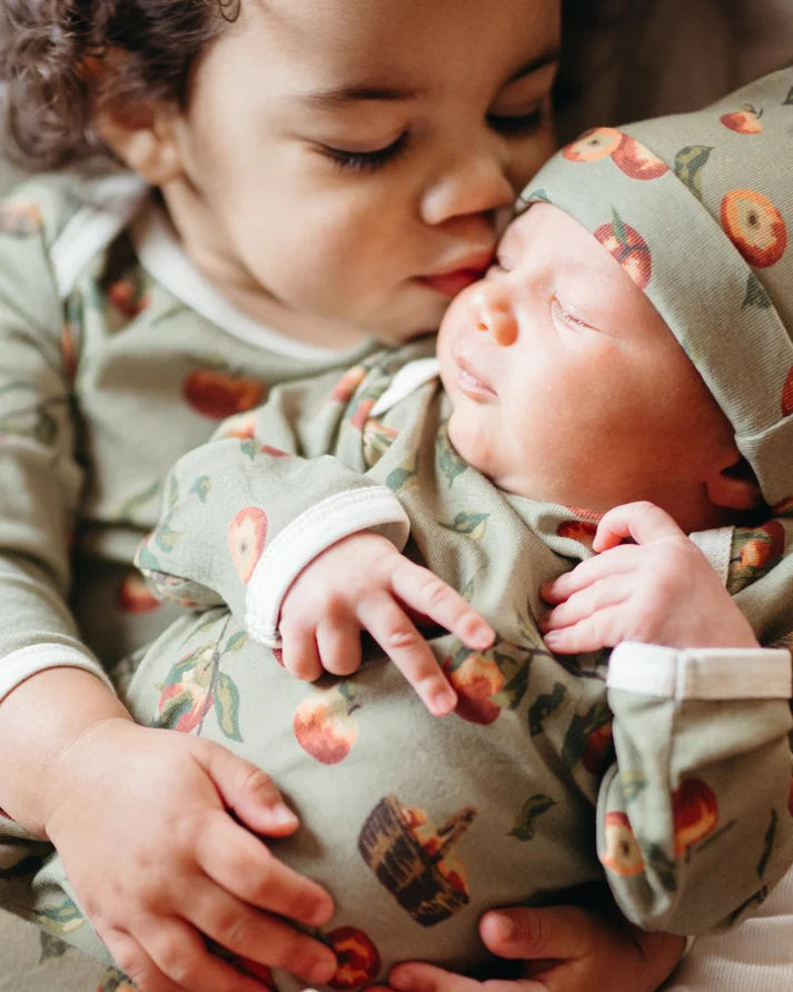 Organic Cotton Newborn Gown and Hat Set