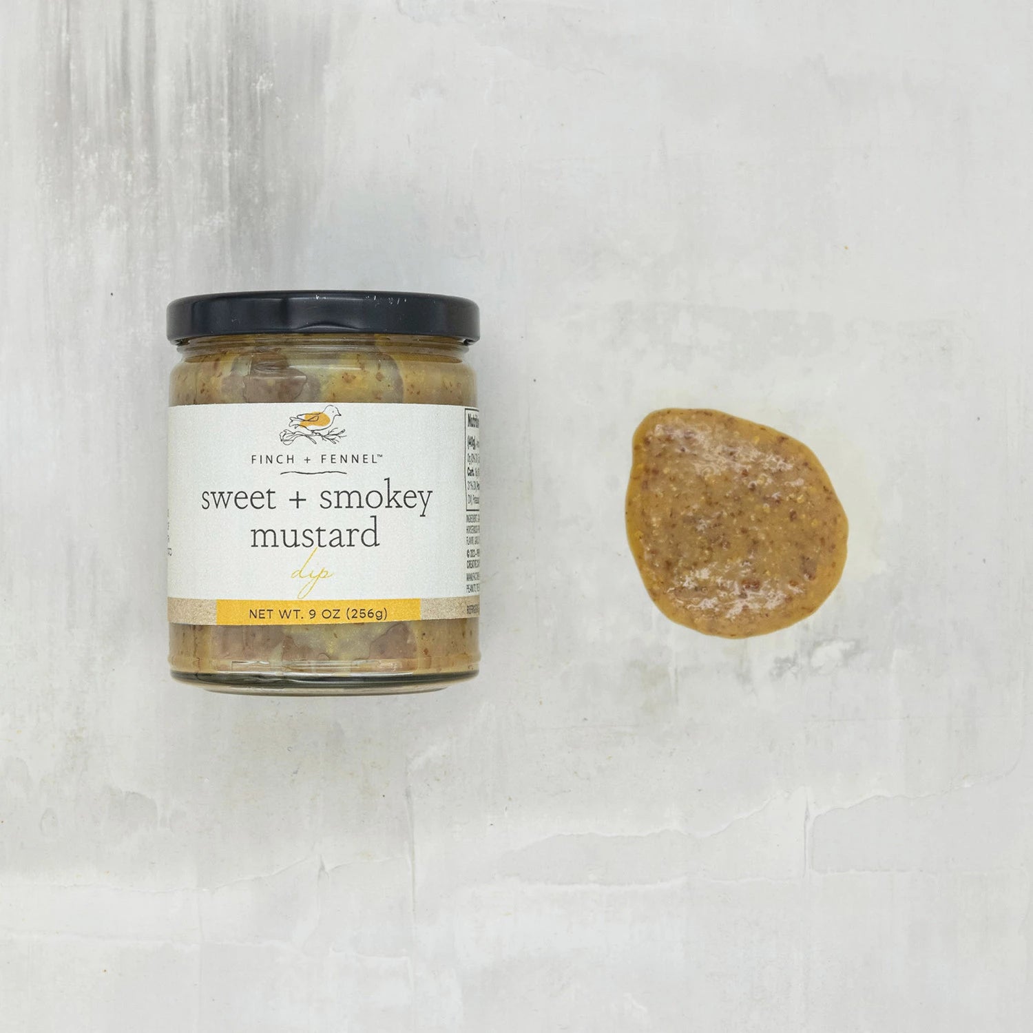Product shoot of sweet and smokey mustard.