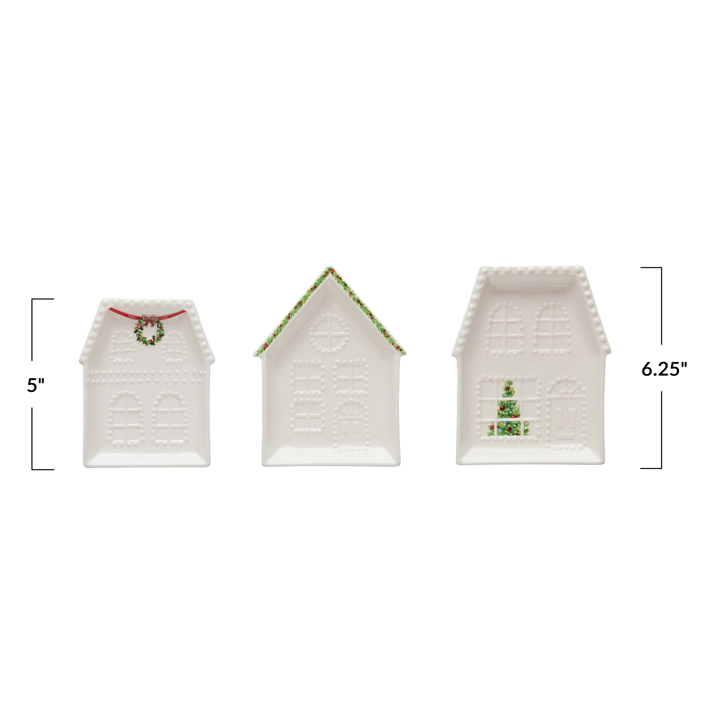 Embossed Stoneware House Shaped Plate