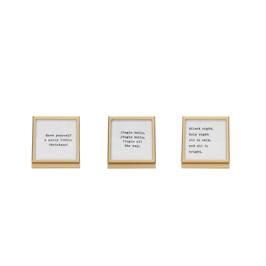 Metal & Glass Frame with Easel & Saying