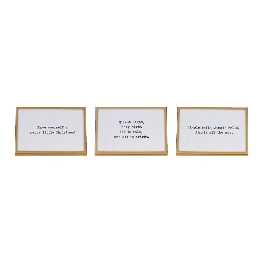 Metal & Glass Frame with Easel & Saying