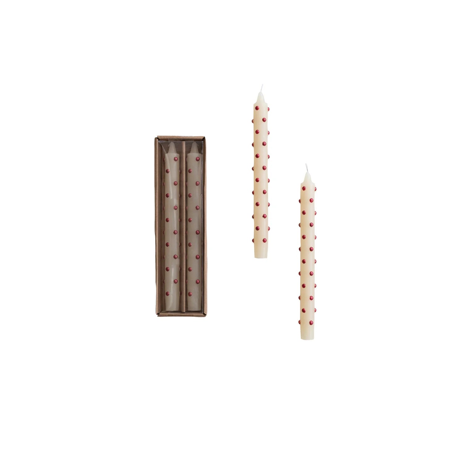 Unscented Taper Candles with 3D Dots