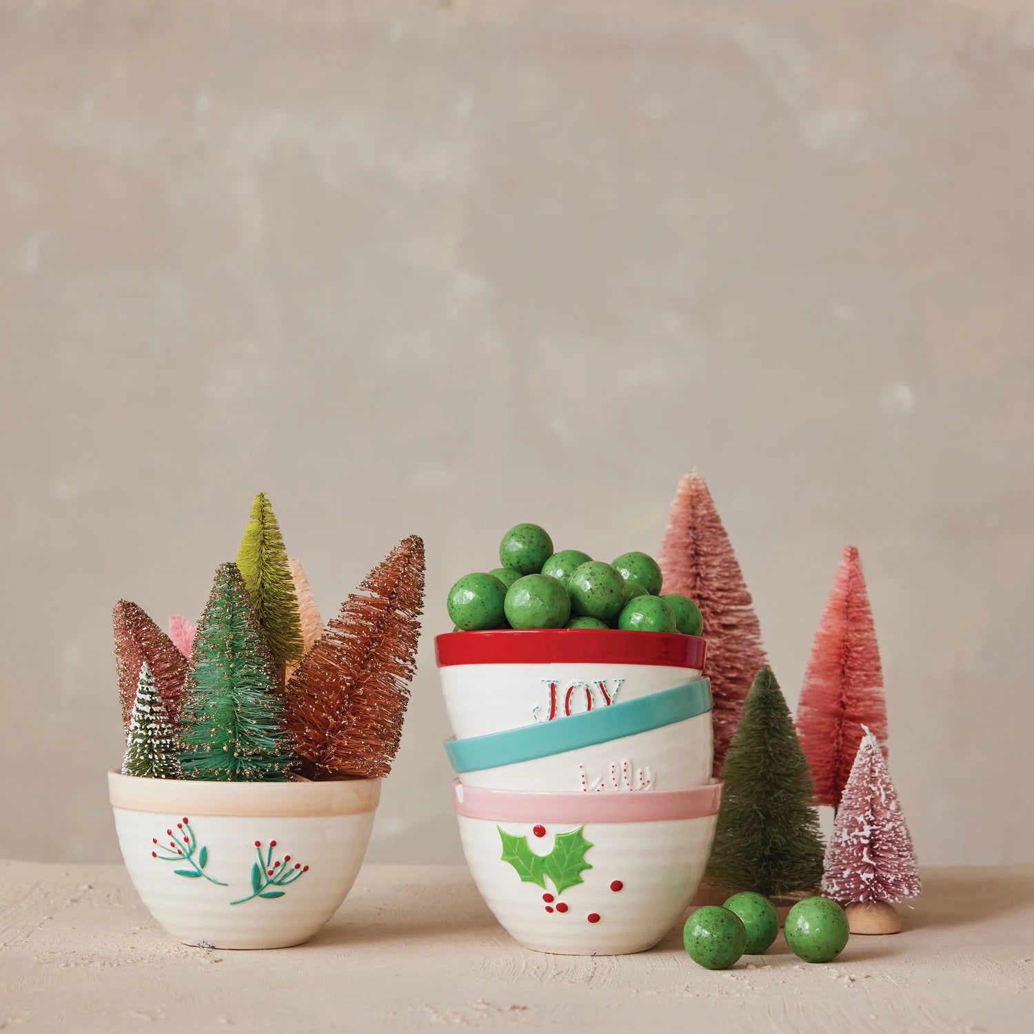 Stoneware Holiday Mini Bowls