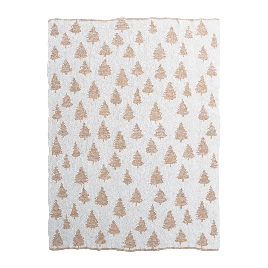Cotton Knit Tree Throw