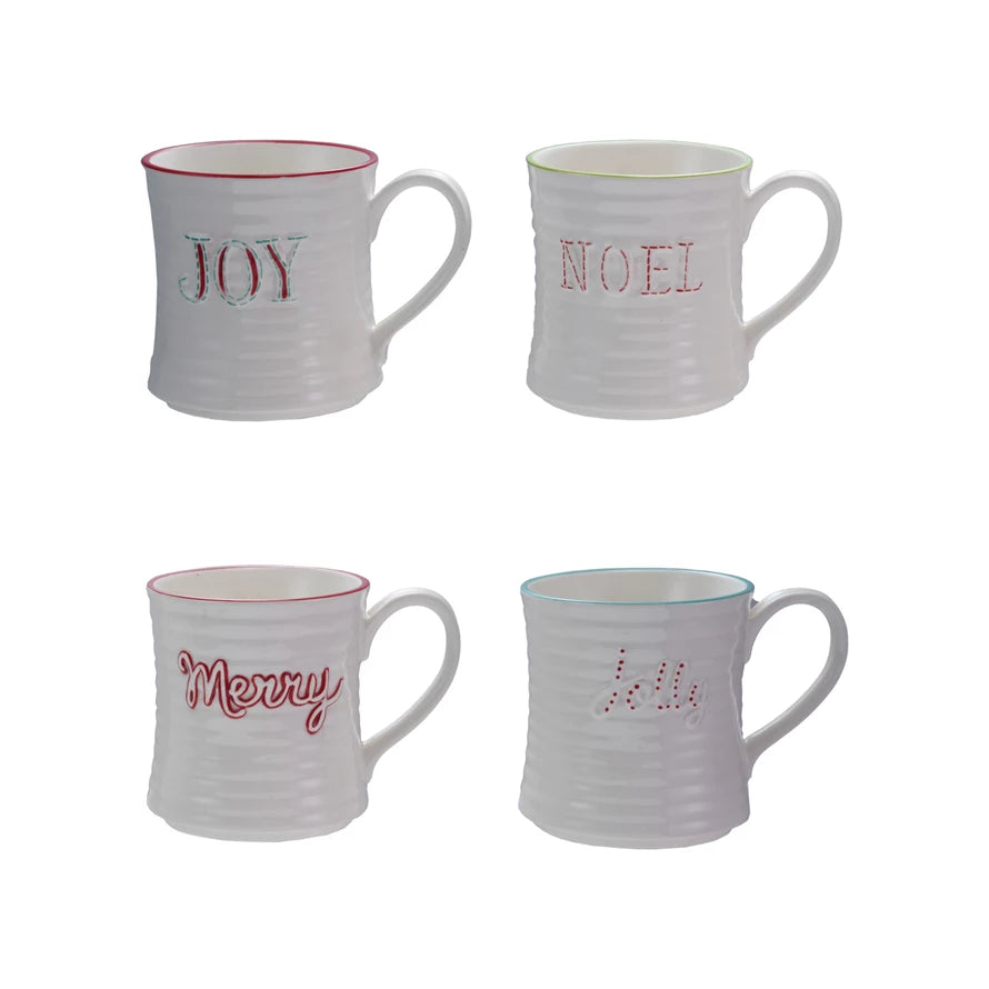 Holiday Word Stoneware Mug