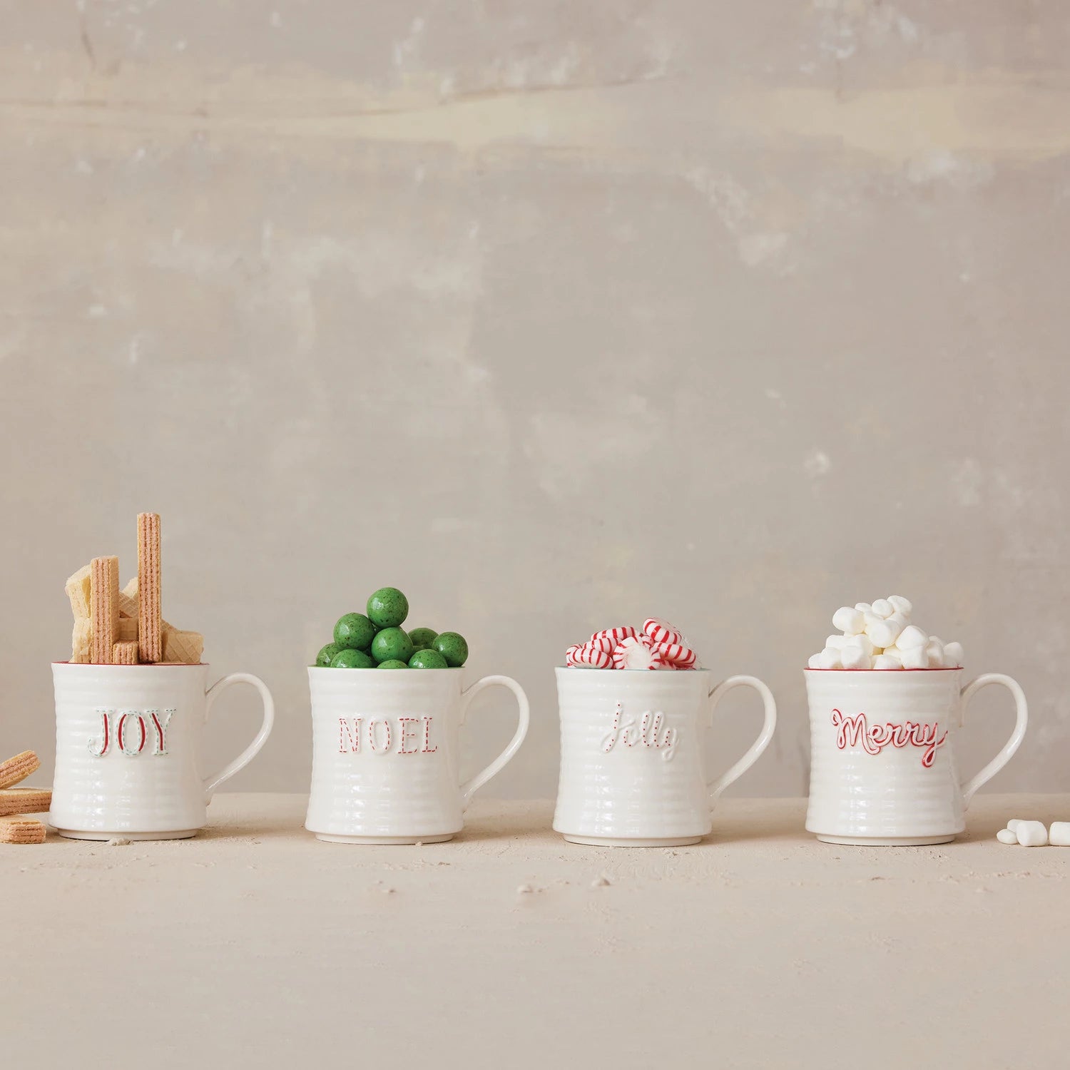 Holiday Word Stoneware Mug