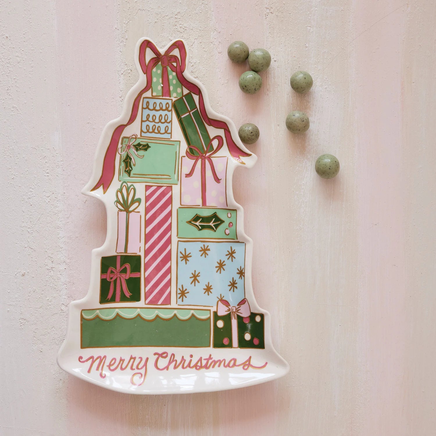 Stoneware Christmas Gifts Platter