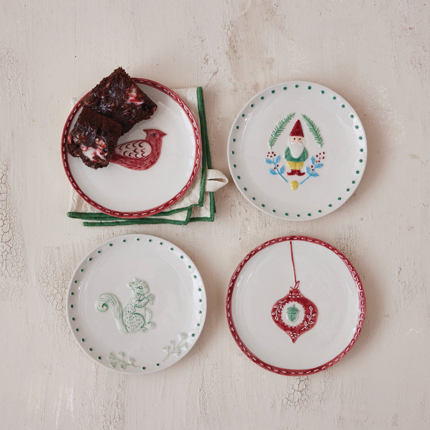 Hand-Painted Woodland Holiday Plate