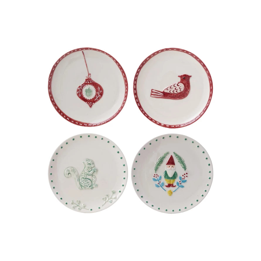 Hand-Painted Woodland Holiday Plate