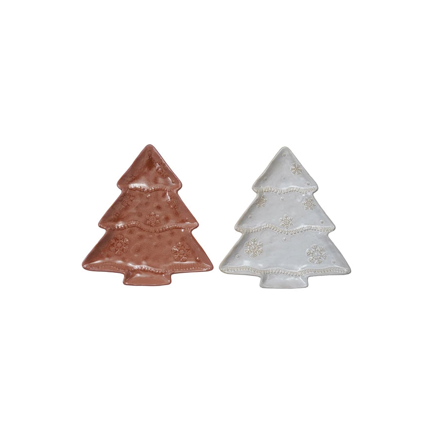 Snowflake Tree Stoneware Plate