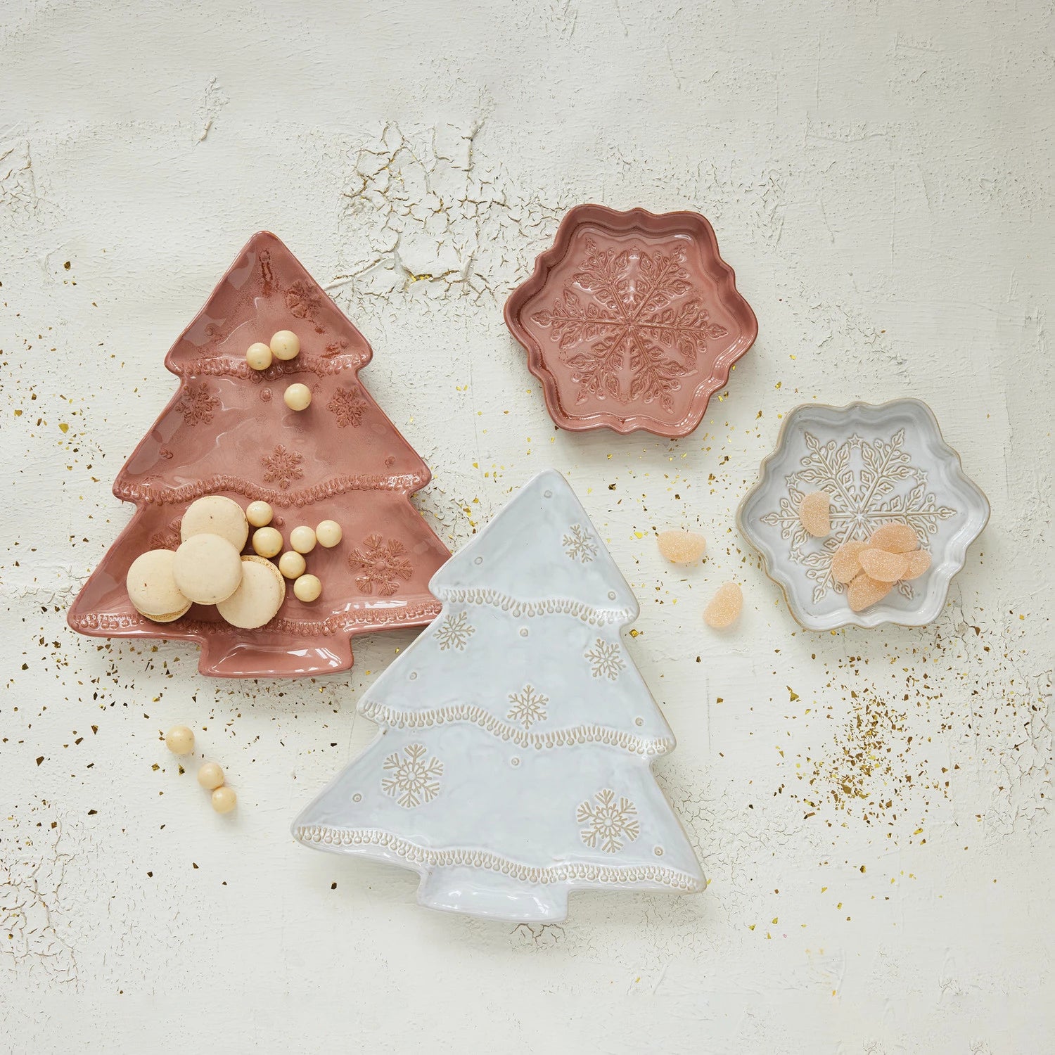 Snowflake Tree Stoneware Plate