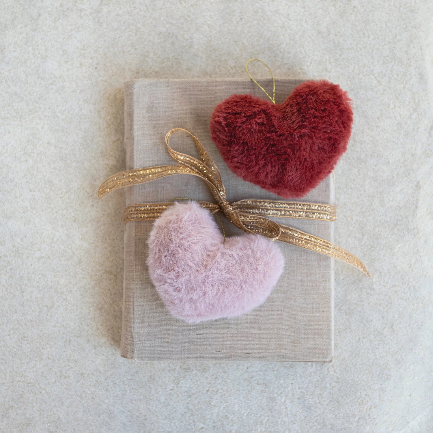 Faux Fur Heart Shaped Ornament