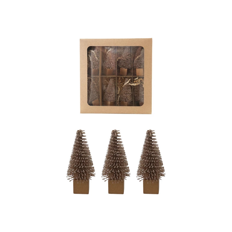 Bottle Brush Trees with Wood Bases