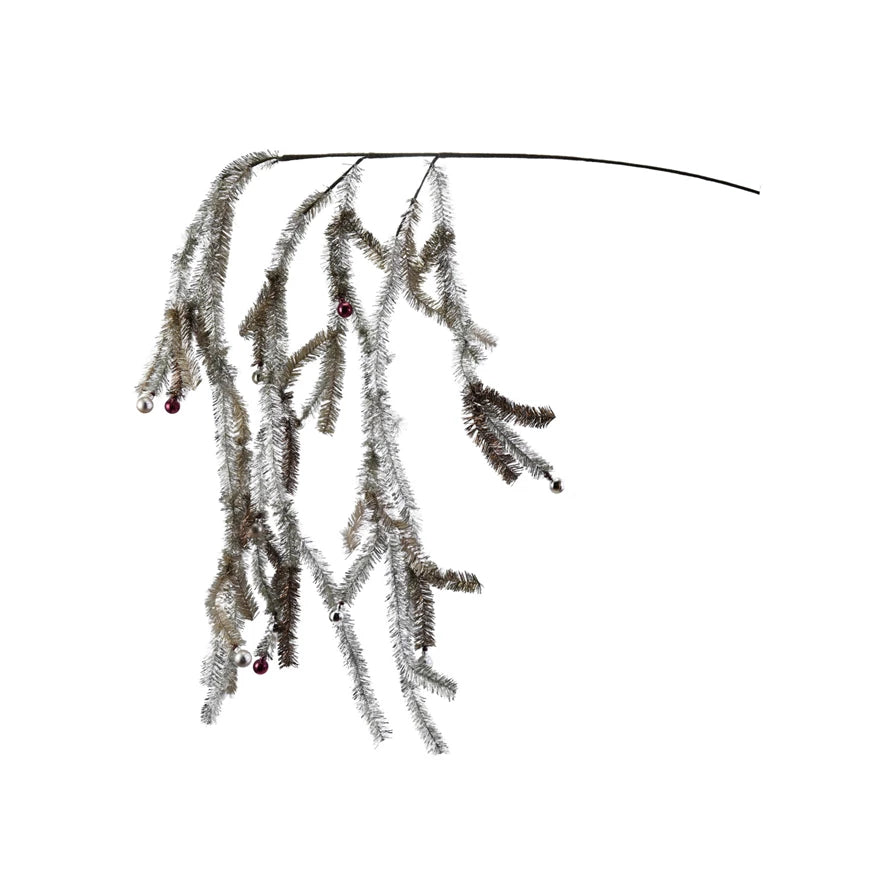 Tinsel Spray with Ornaments