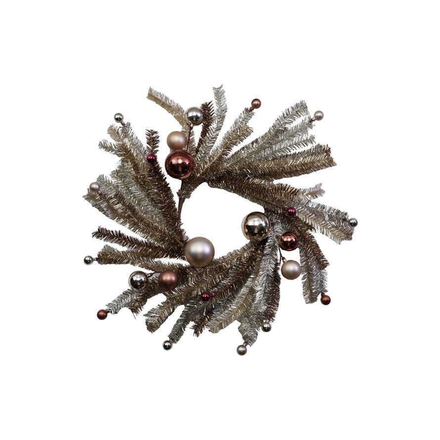 Tinsel Wreath with Ornaments