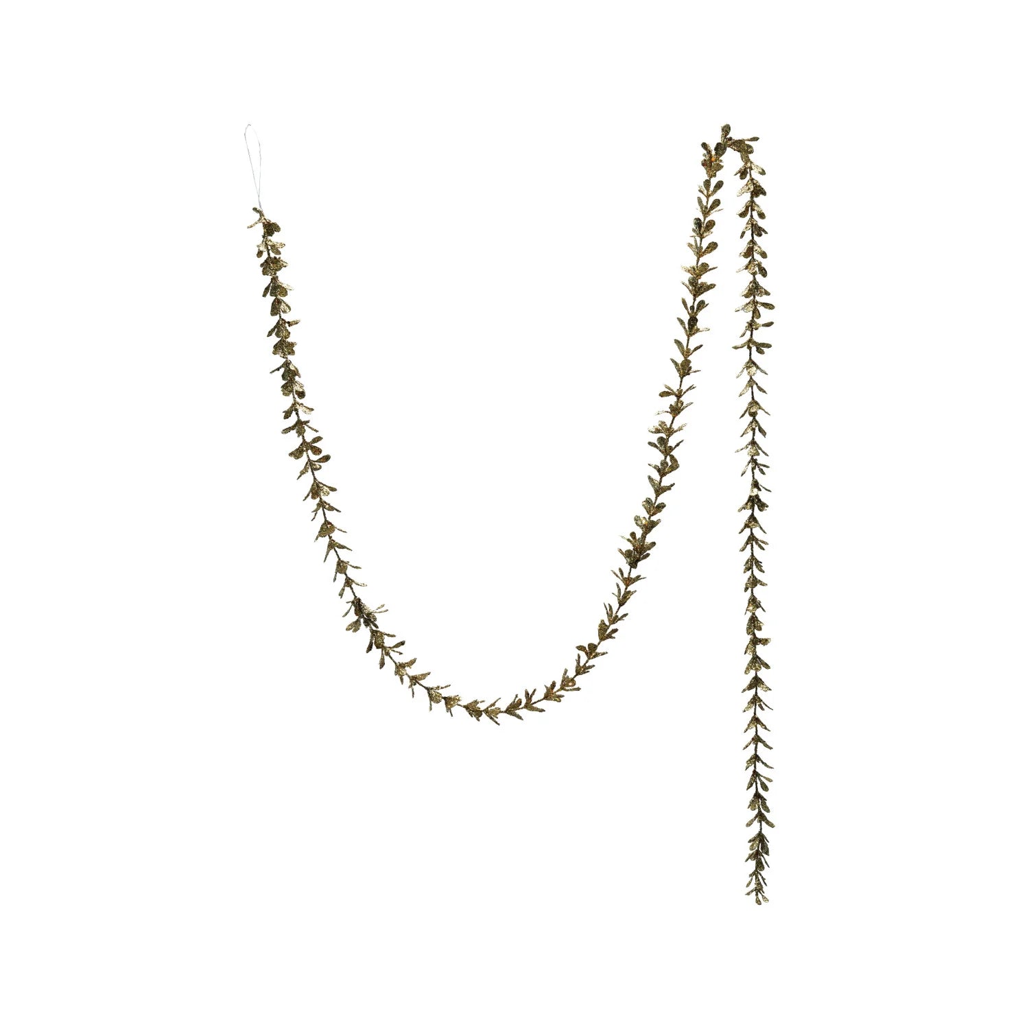 Faux Boxwood Garland with Glitter