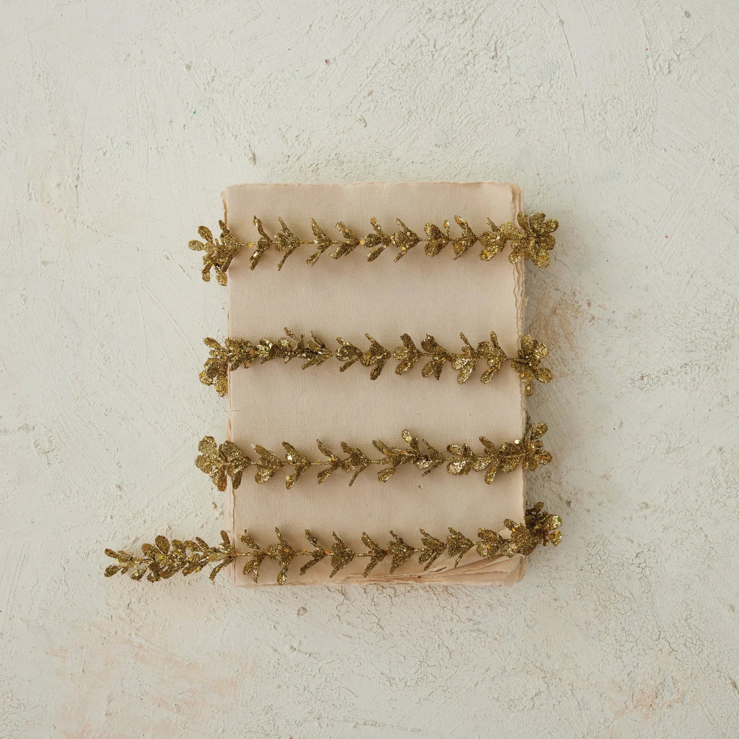 Faux Boxwood Garland with Glitter