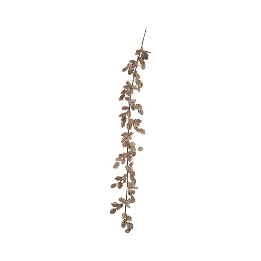 Leaf Garland with Beads & Glitter
