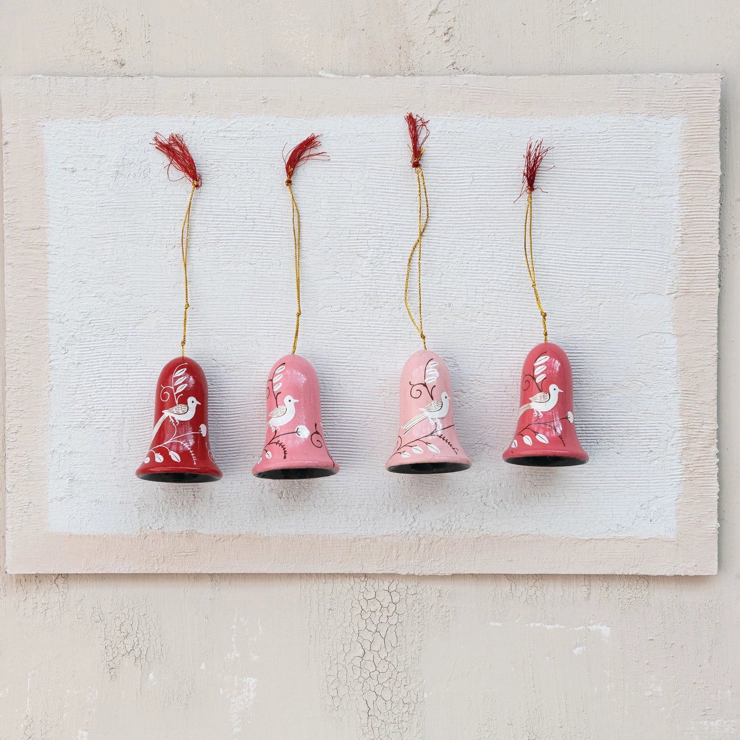 Hand-Painted Wood Bell Ornament