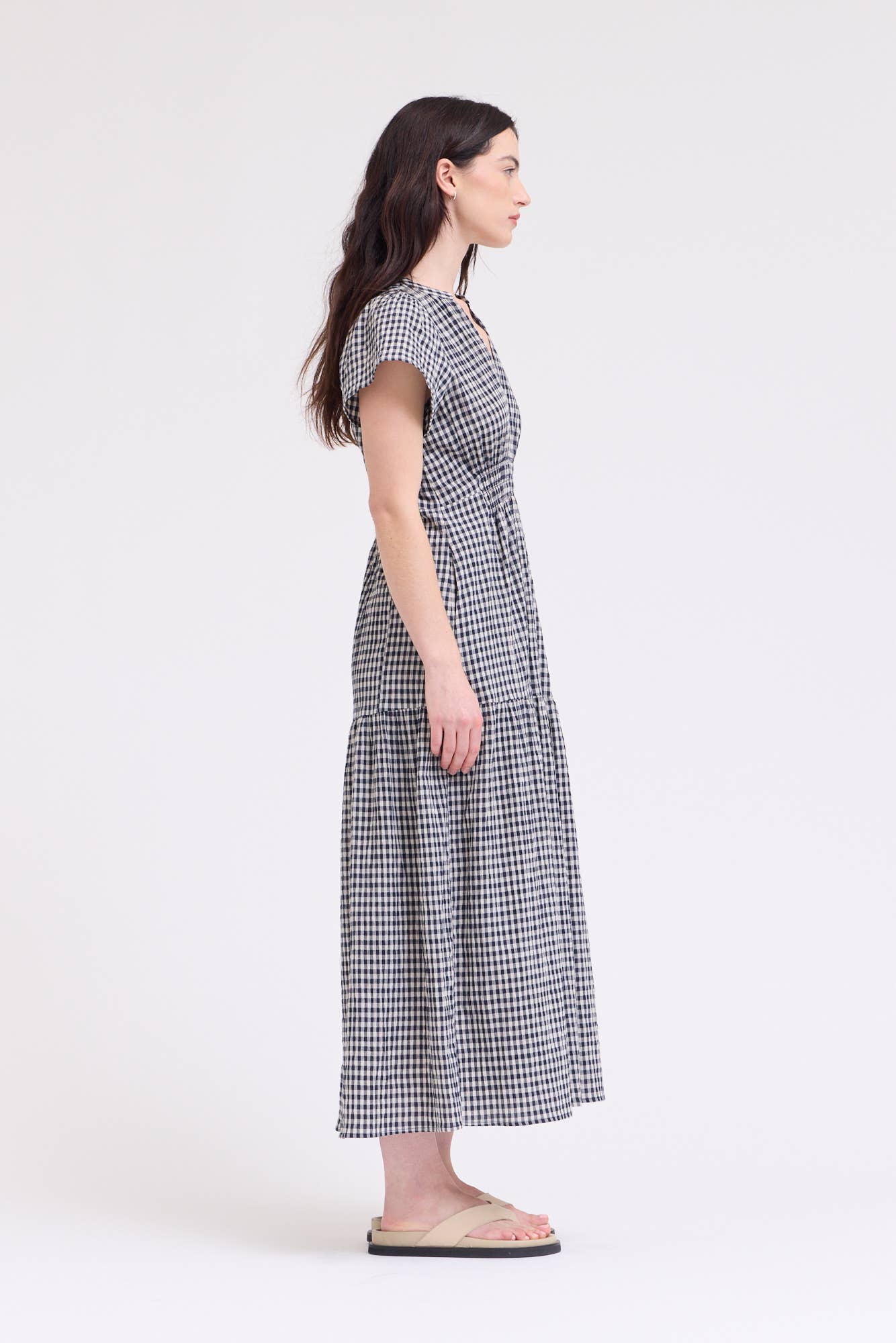 The Marcy Gingham Midi Dress