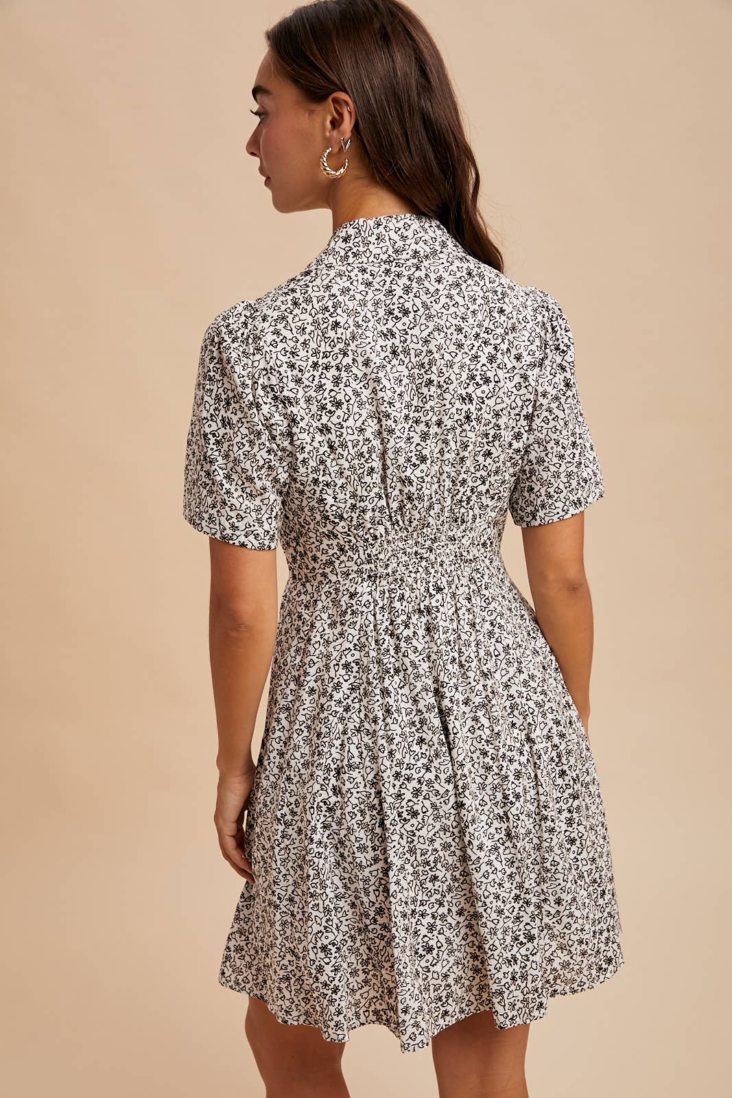 The Kitty Collared Button Down Mini Dress