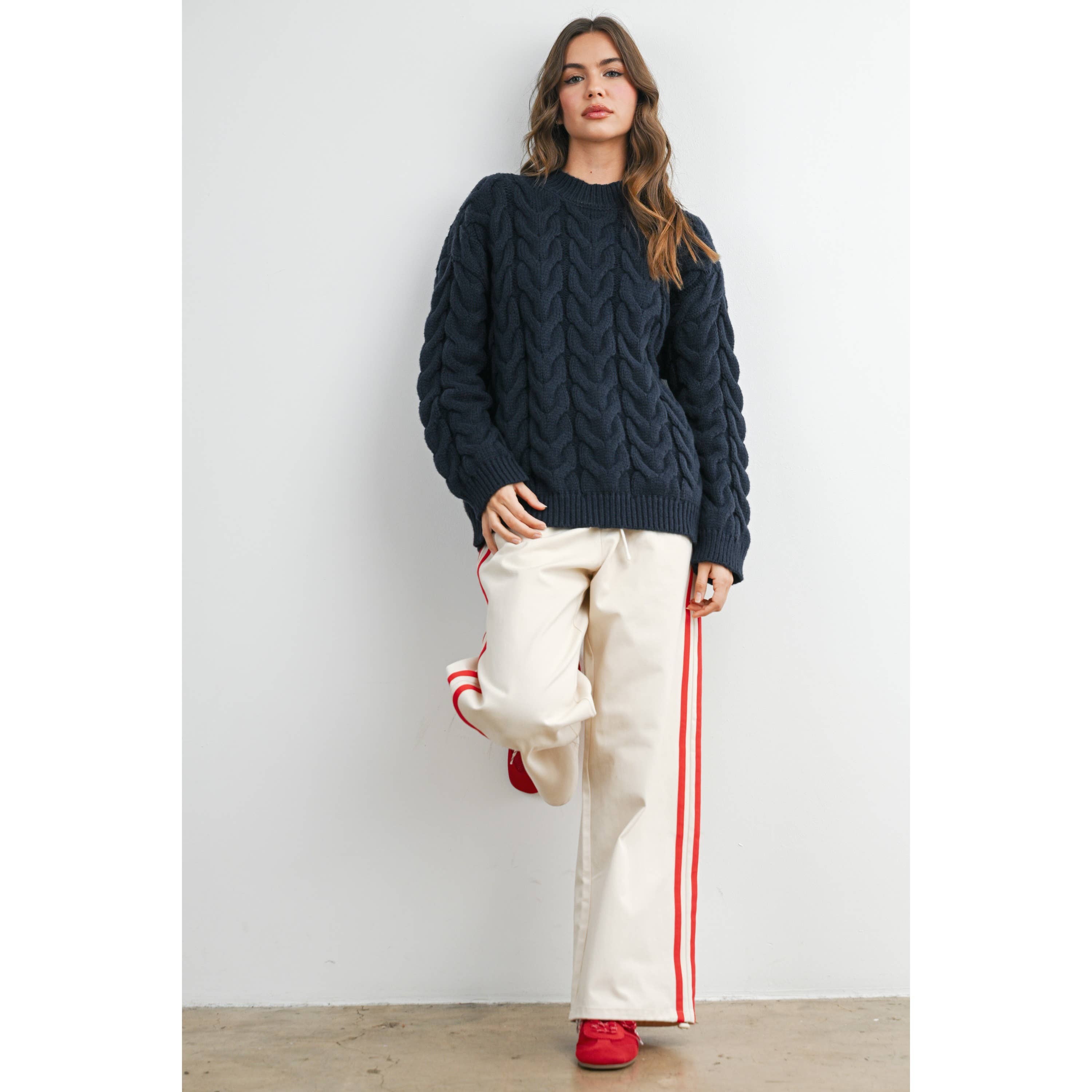 The Boone Striped Wide Leg Track Pants