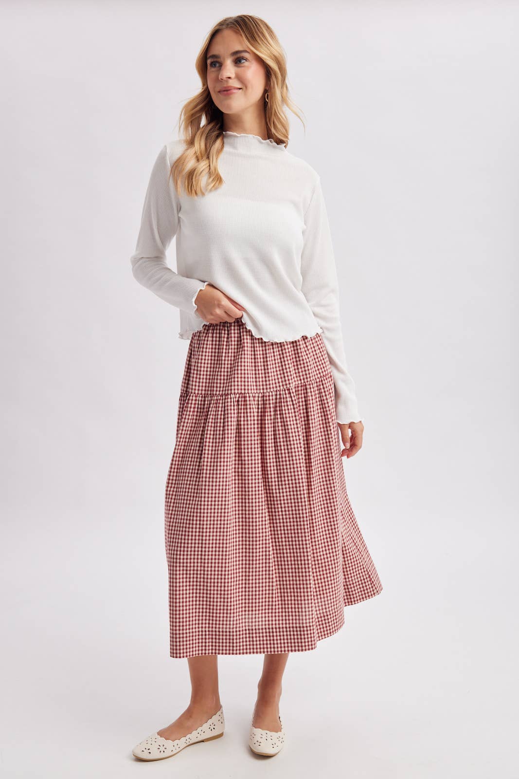 The Kellan Gingham Maxi Skirt