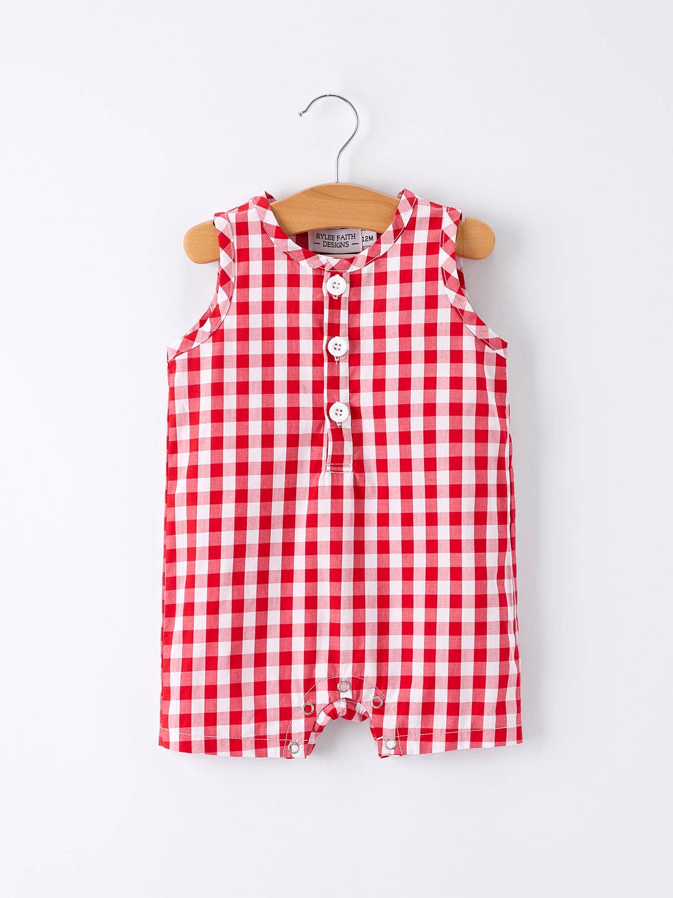 Boys Summer Plaid Romper