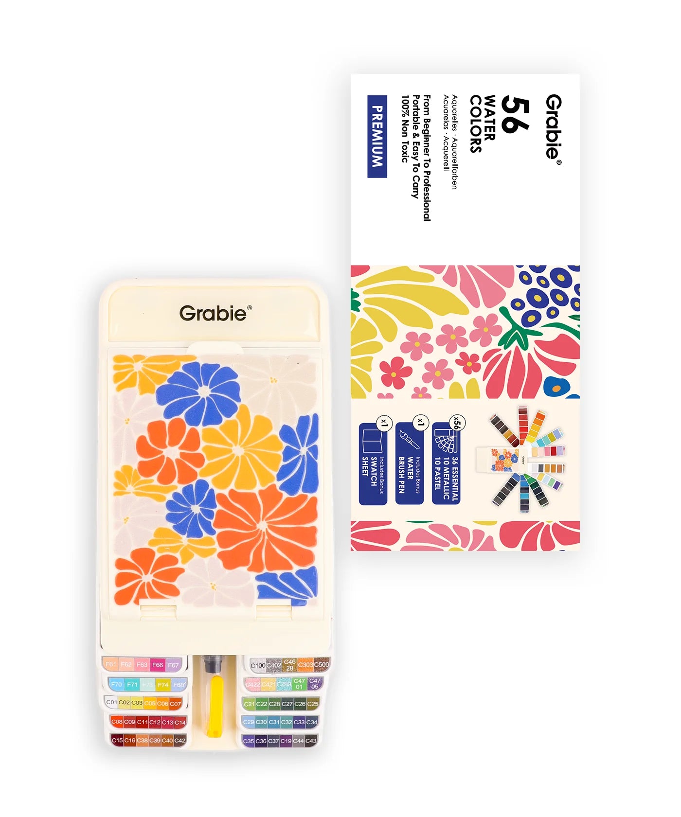 Foldable Watercolor Set With Water Brush