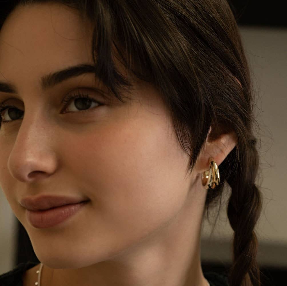 Mixed Metal Hoop Earrings