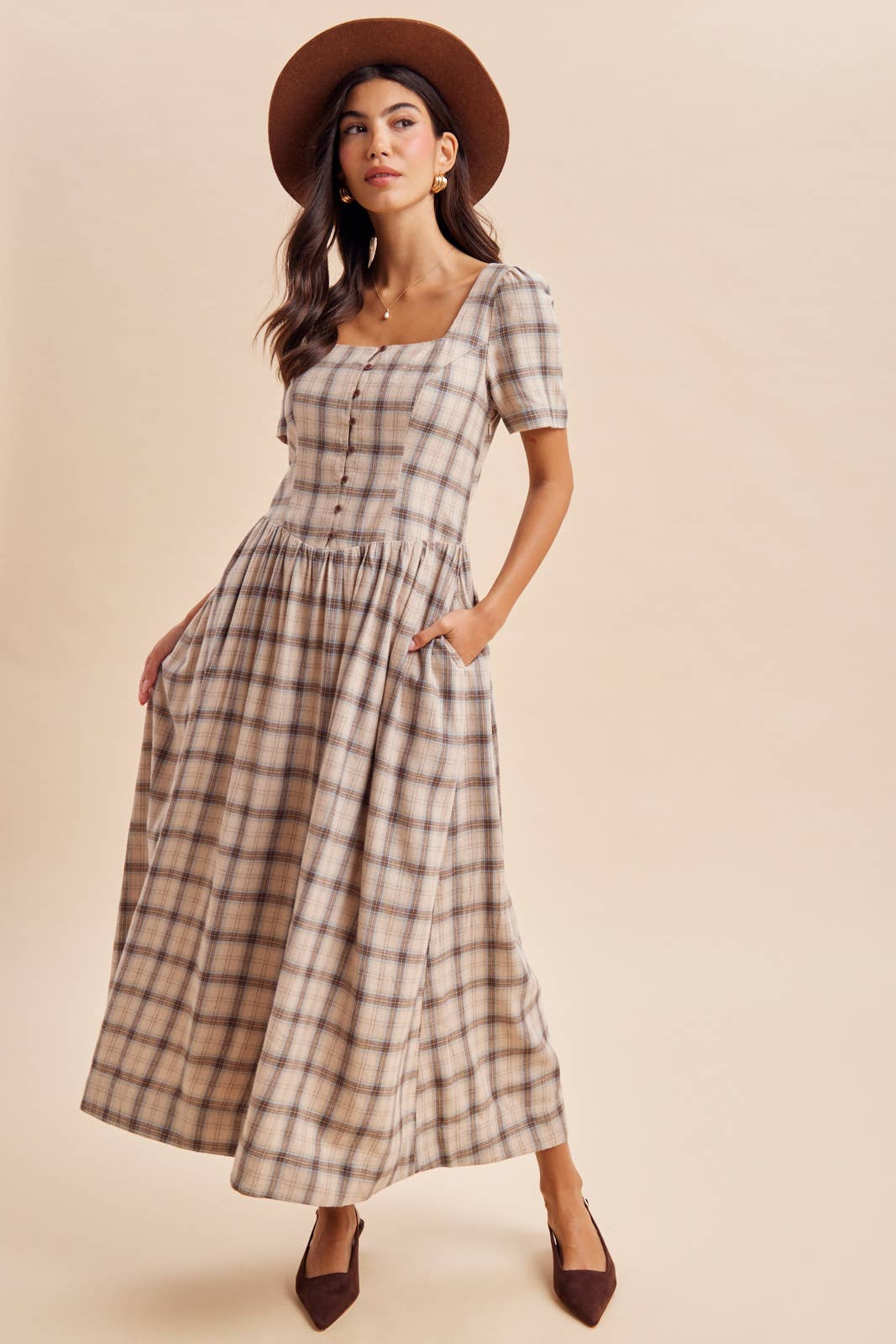 The Claire Tartan Maxi Dress