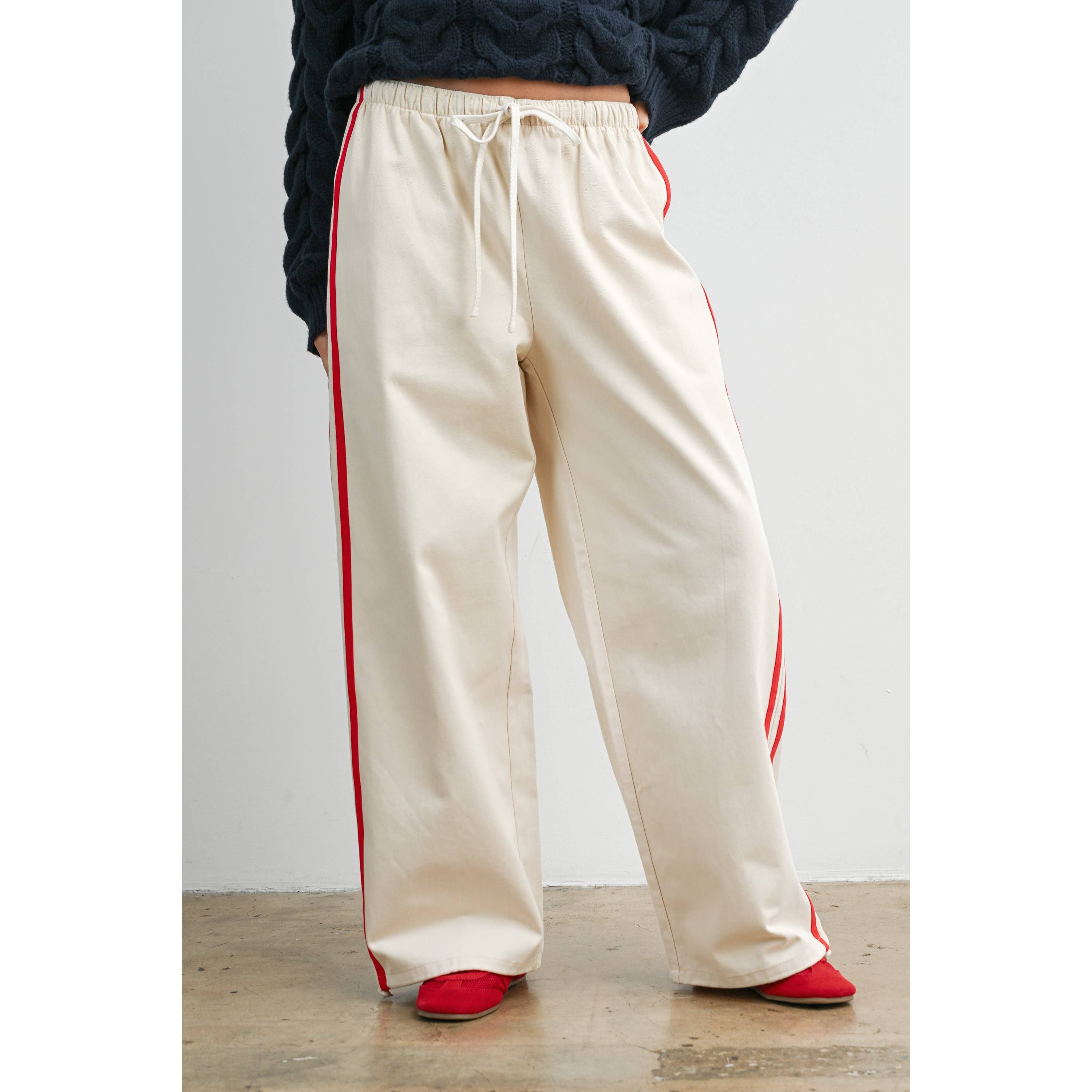 The Boone Striped Wide Leg Track Pants