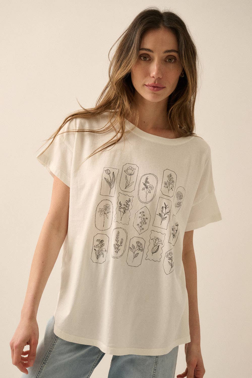 Floral Motif Graphic Tee