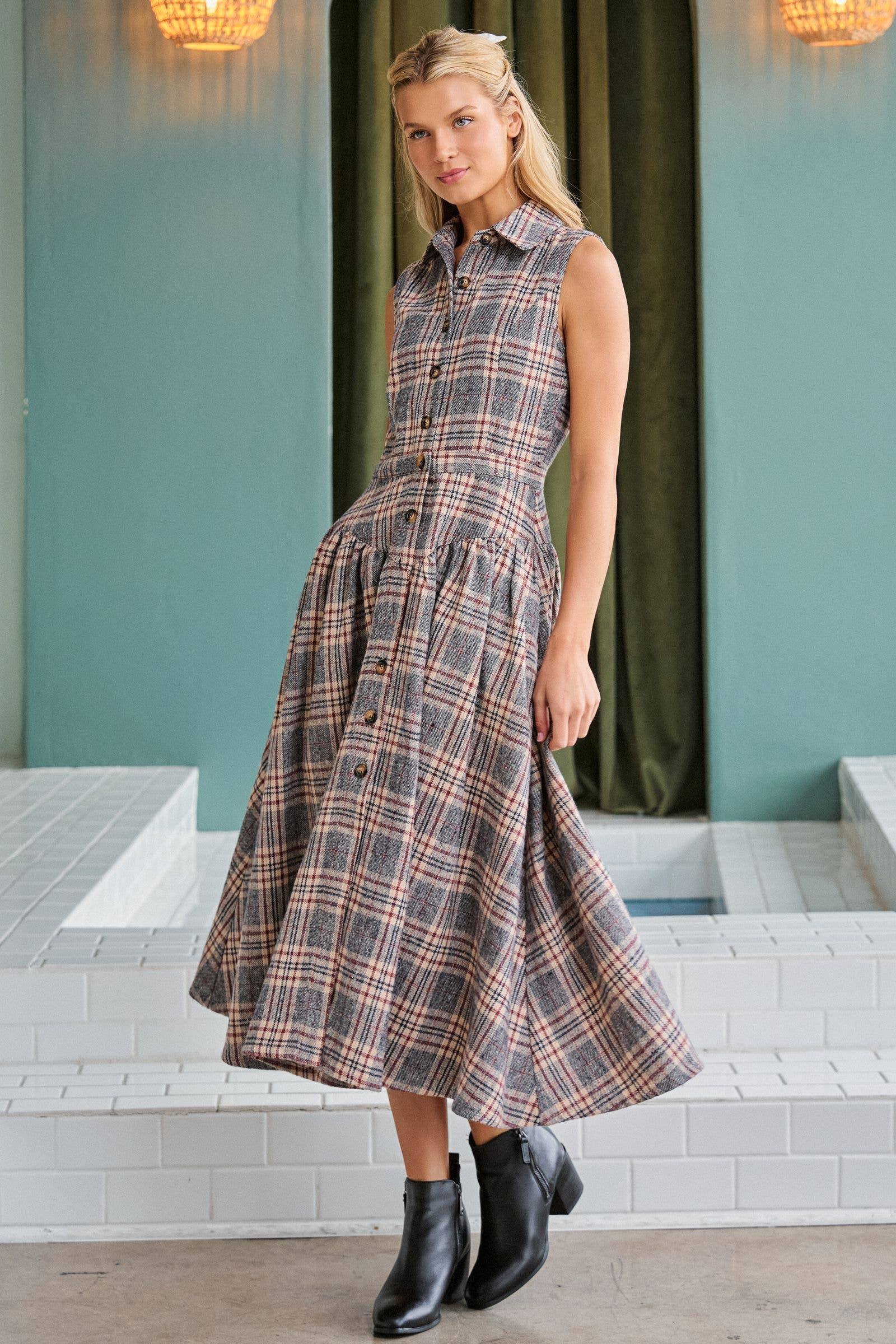 The Sandra Plaid Dress
