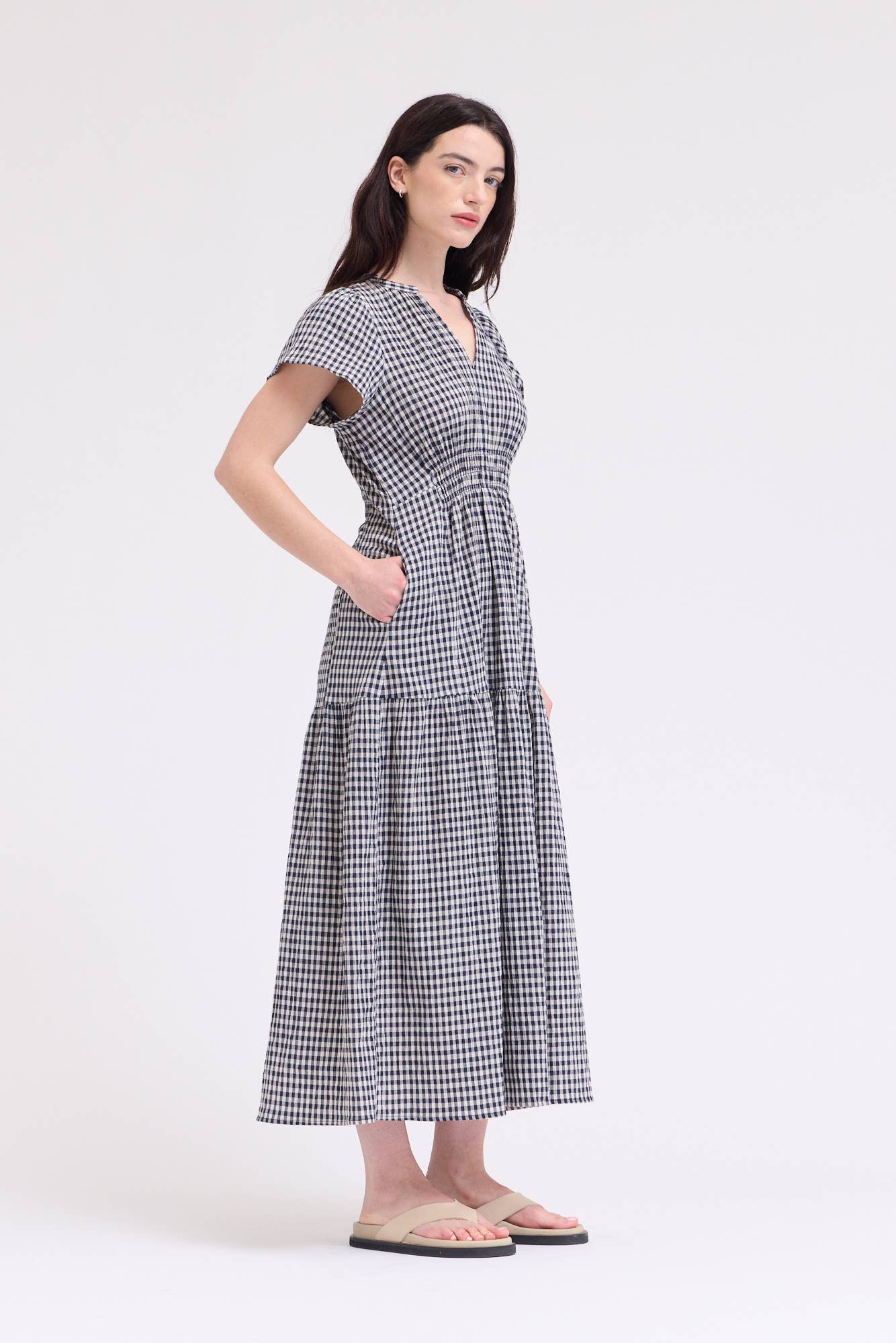 The Marcy Gingham Midi Dress