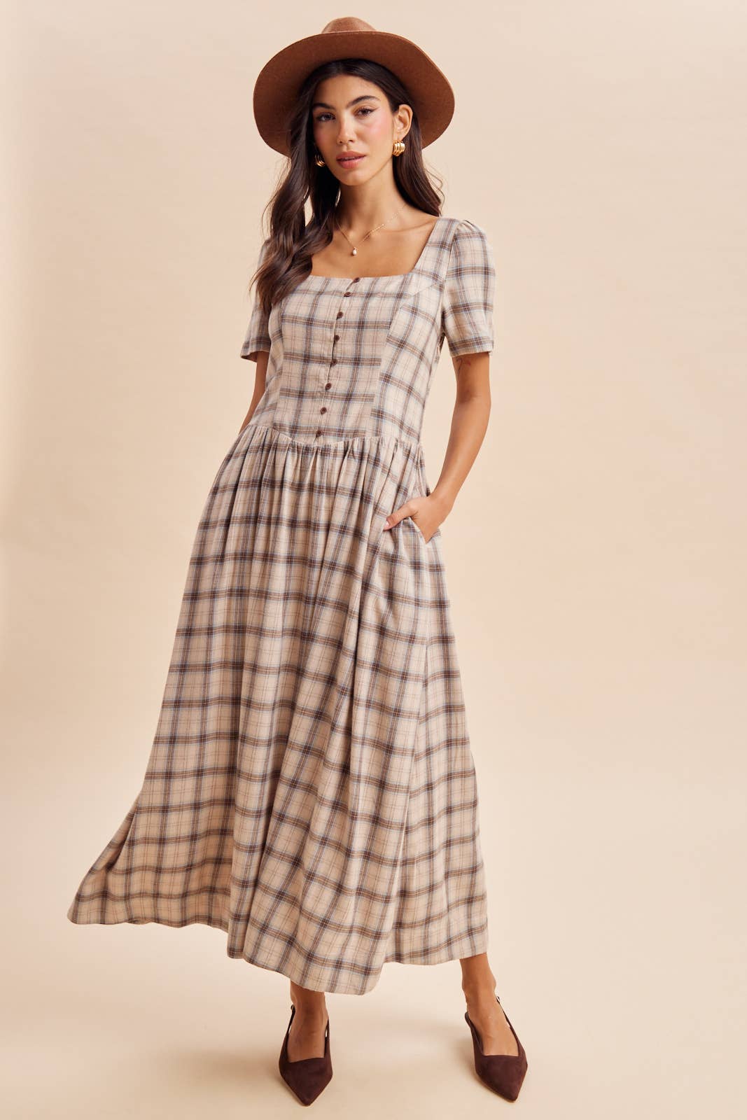 The Claire Tartan Maxi Dress