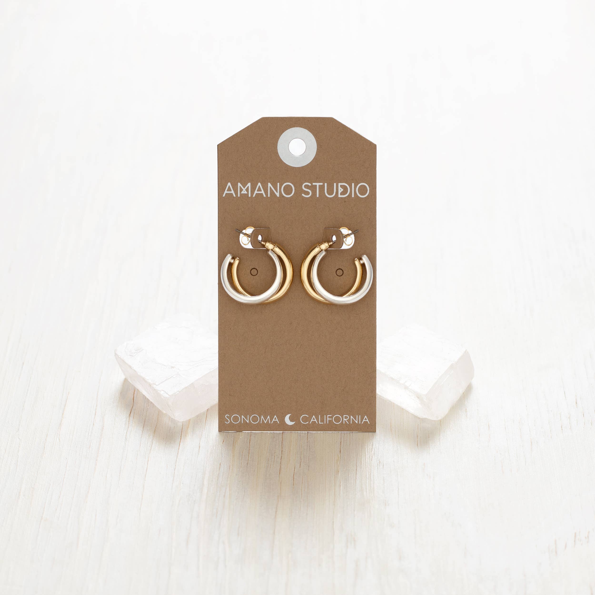 Mixed Metal Hoop Earrings